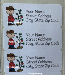 CHARLIE BROWN CHRISTMAS PERSONALIZED RETURN ADDRESS LABELS, 2.625″ X 1″, Snoopy