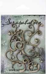Scrapaholics Laser Cut Chipboard 1.8mm Thick Flourish Bits, 6/Pkg, 1.25X2