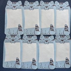 Vintage 80s Note Stationary Paper Sheets Feeling Blue 1983 Cat Sweet Message Lot