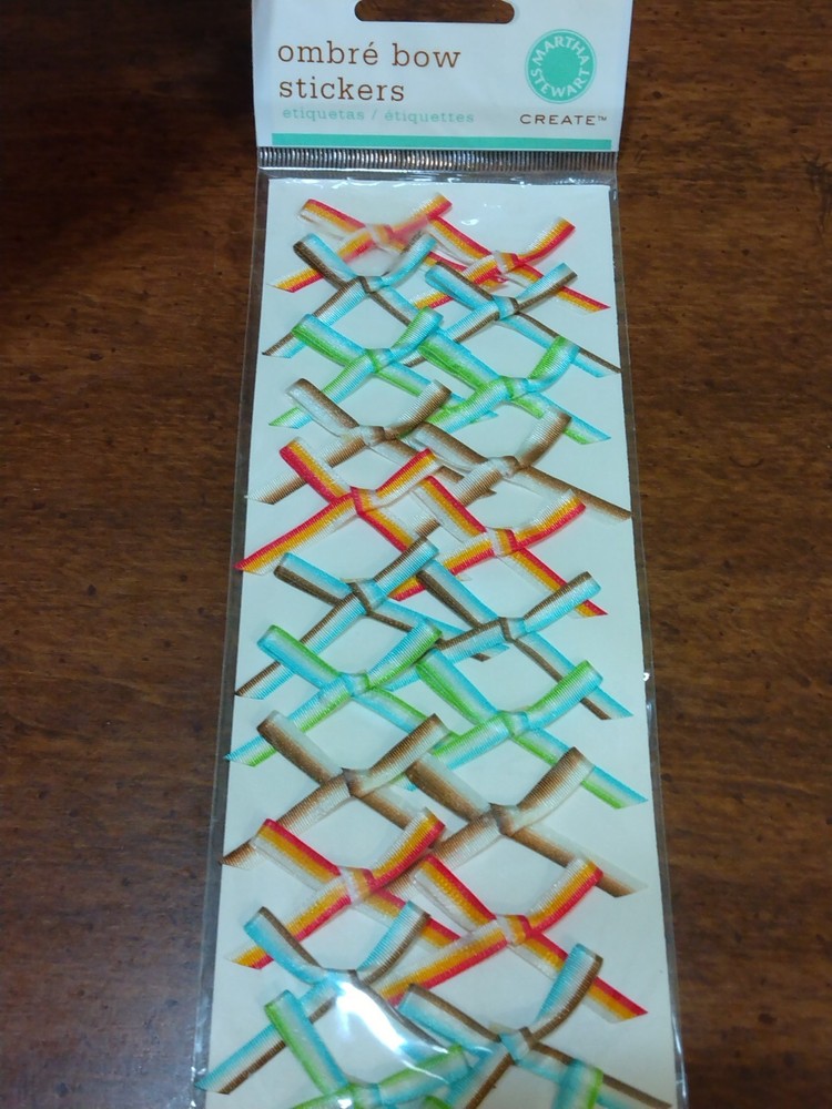 Martha Stuart Stickers BOWS Fall Colors NIP