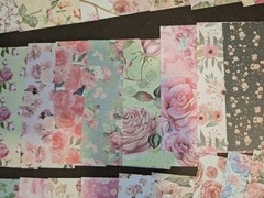100 PC Scrapbooking JJ Books Of Watercolor Material Paper Pack Pink 5 1/2 X 33/4