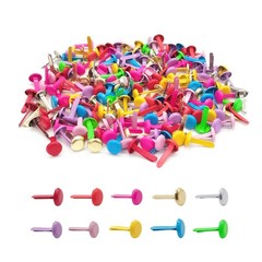 200 PCS Multicolor Round Split Pins Scrapbooking Brads 0.24×0.5 Inch Craft