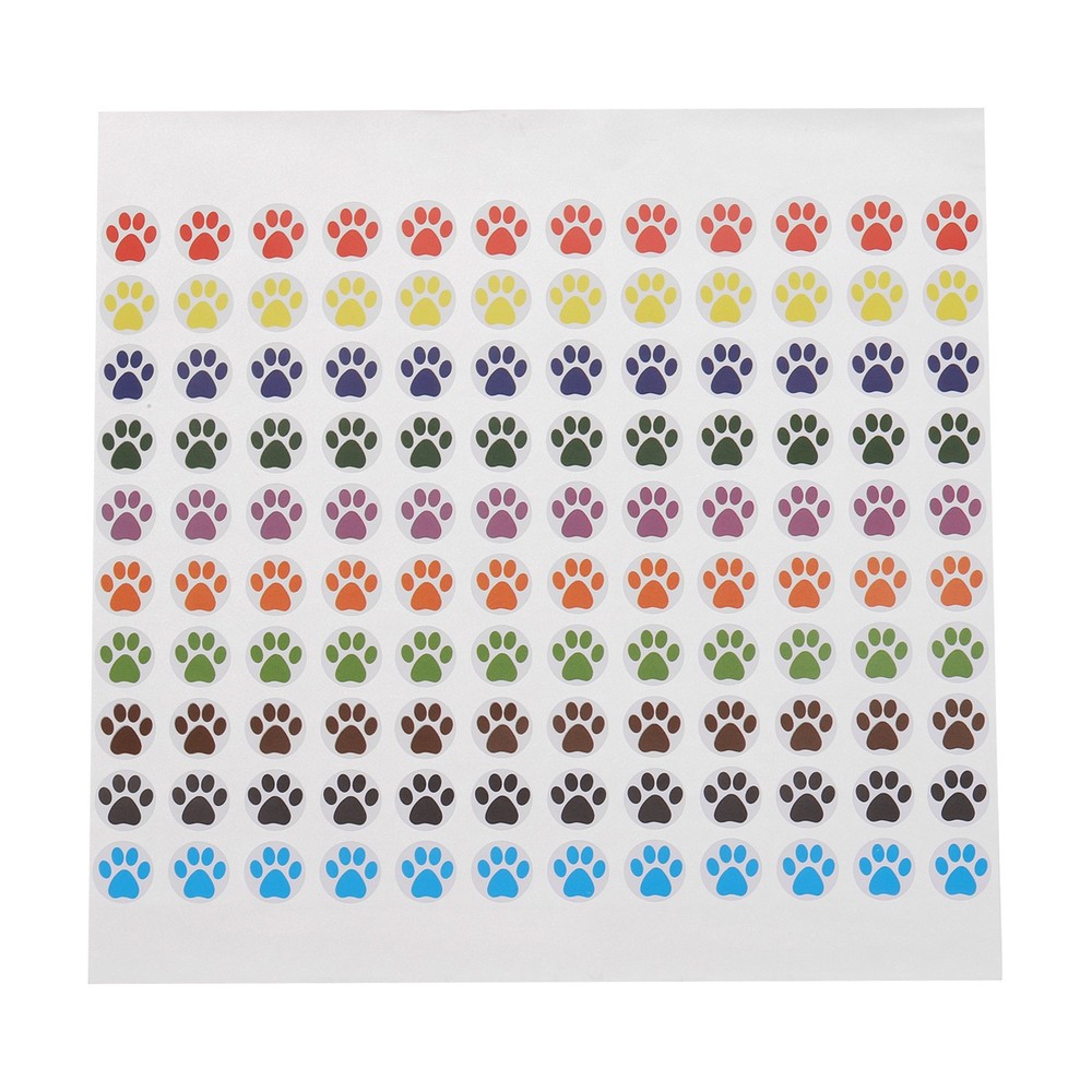 3000Pcs Adhesive Label Stickers Mixed Color Paw Prints Stickers 0.35″ Stickers