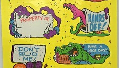 Vintage Post-it Removable Stickers School Locker Bedroom Door Beware Disturb