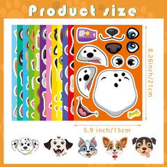 48 Sheets Dog Stickers,Make a Face Stickers for Kids, Make Your Own Dog Sticker,