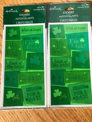 2 Pkgs Hallmark St Patrick’s Day Stickers Shamrocks Irish Sayings Cheers KISS Me