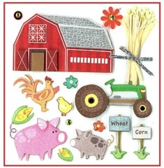 K&Company K&CO FARM LIFE Stickers Farmer Barn Rooster Pig Tractor Corn Flowers