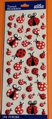 Sticko Dimensional Ladybug Red Black White Stickers 44 Pieces Animals & Insects