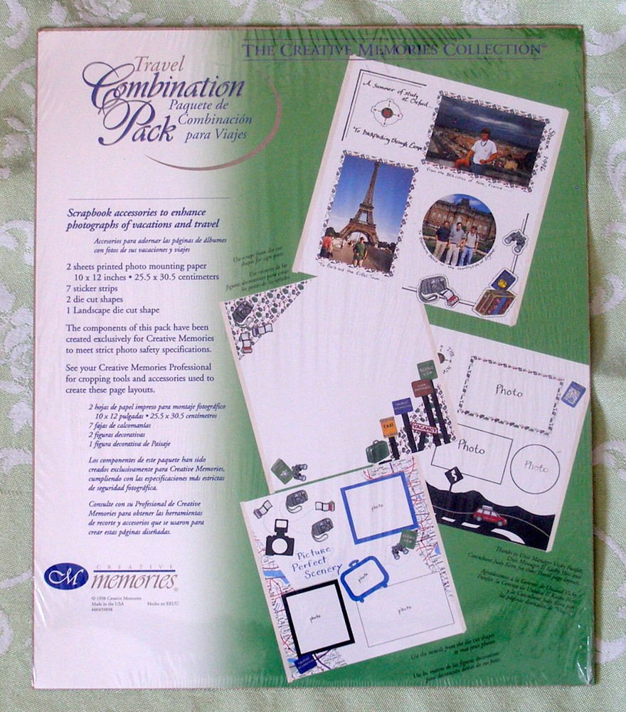 Creative Memories Travel Combo Pack Stickers Die Cuts Photo Mounting Paper
