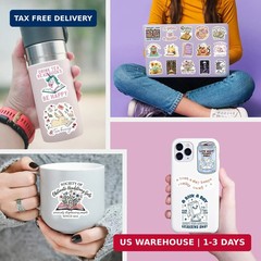 300 PCS Book Stickers for Kindle, Bookish Sticker Pack Reading Glitter Waterproo