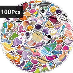 Space Astronaut Stickers Cartoon Planet Decals Laptop Phone Bike Decor