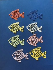 Fish Die Cut Embellishments White or Assorted Colors 8 pcs 1-3/4” x 2-1/2”