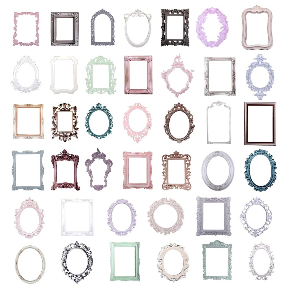 Oruola 40pcs Scrapbook Frames, Vintage Frame Stickers, Junk Journal Stickers,…