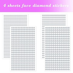 1799pcs Self Adhesive Face Gems Stickers, Hair 06.a-white_silver-3/4/5/6mm