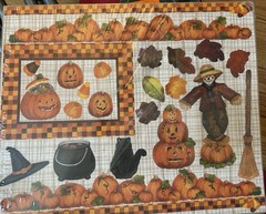 Lot 2 Creative Memories Done with One Halloween Printed Die Cut Shapes 10″ x 12″