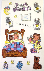 Sandylion Vintage 2003 Bedtime Children Clear Stickers TLAR3 Scrapbook NOS