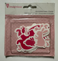 Imaginisce Lot of Baby Girl Die-Cuts and Dimensional Stickers-Rabbits & Elephant