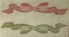 PINK/GREEN SILVER METALLIC BOW Stickers(2pc) Mrs.Grossman’s•Pastel •Card Making•