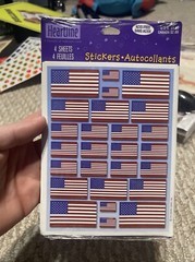 VTG NEW Hallmark Heartline US Flag Stickers 4 Sheets Red White Blue Star Stripes