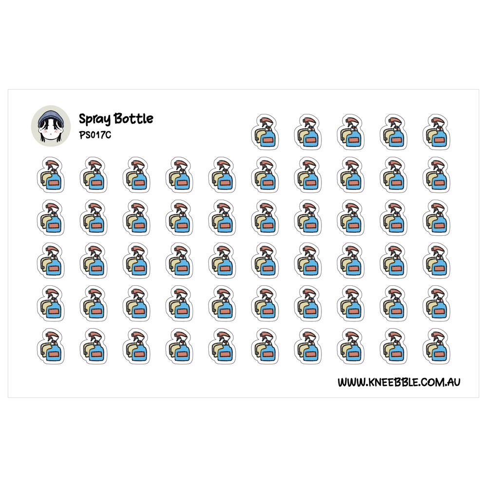 Spray Bottle Stickers – Cleaning Planner Stickers for Household Chores Organizer