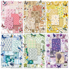 540 PCS Vintage Floral Scrapbook Supplies & Scrapbook Stickers Junk Journal Sup