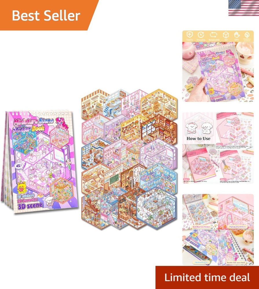 20 Reusable Kawaii 3D Stickers for Kids & Adults – Perfect for Holiday Gifting
