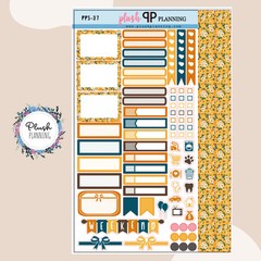 Vintage White Flowers Sampler Planner Stickers, Floral Pattern