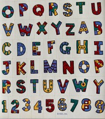 FESTIVE ALPHABET Stickers(58pc)4″x 6″Upper-Case•Letters•Words •Numbers•Monograms