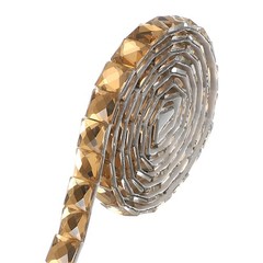 0.39 Inch x 1 Yard Crystal Rhinestone Sticker Ribbon, Brown