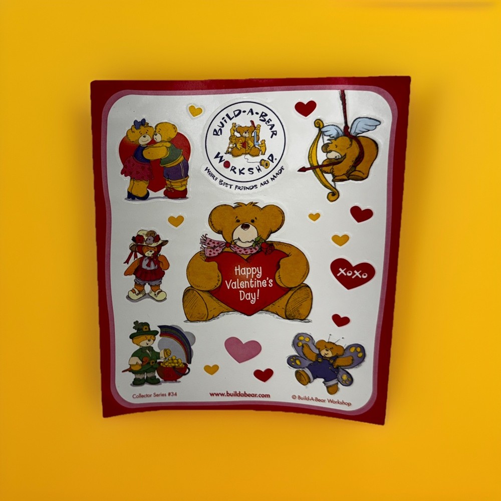 VTG HTF Build-A-Bear Stickers Booklet Valentine’s Day Collector’s Series #34