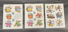 VTG Shirt Tales Animals & Monkeys Fuzzy Sticker 3 Sheets 1981 & 1983 Hallmark