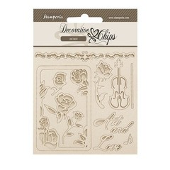 Stamperia Decorative Chips – Venice City of Art roses and frame, SCB270