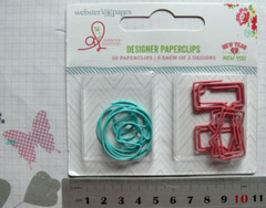DESIGNED PAPER CLIPS 5 of each Design – PINK = Rectangle & BLUE = Round WRP Side