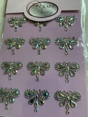 3D ADHESIVE GEMSTONE CLEAR GEMSTONE BUTTERFLY BUTTERFLIES 12 PCS