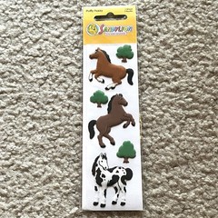 Vintage Sandylion Puffy Fuzzy Horse Sticker Sheet 90s