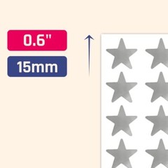 Foil Star Metallic Stickers, 0.6″ Diameter 1000 Pack Silver