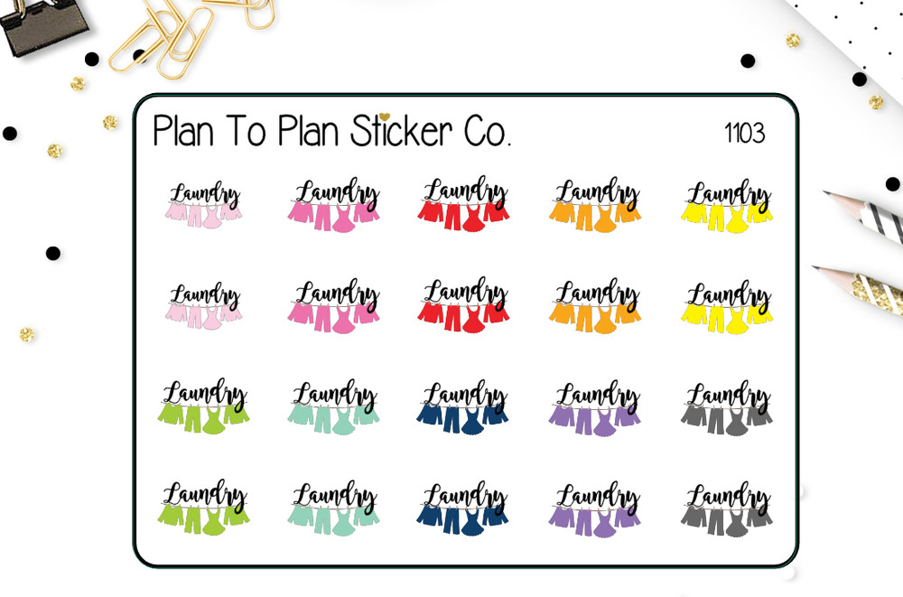 1103~~Laundry Day Planner Stickers.