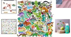 100PCS Colorful Waterproof Dinosaur Stickers – Perfect Party Supplies & Rewards