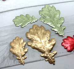 Die Cuts 3D Dresden Style Embossed Oak Leaf 12 Pieces Cardstock