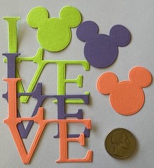 MICKEY LOVE Die-Cut Set (6pc)Disney•Cartoon•Head •Character•Mouse•Card Making•