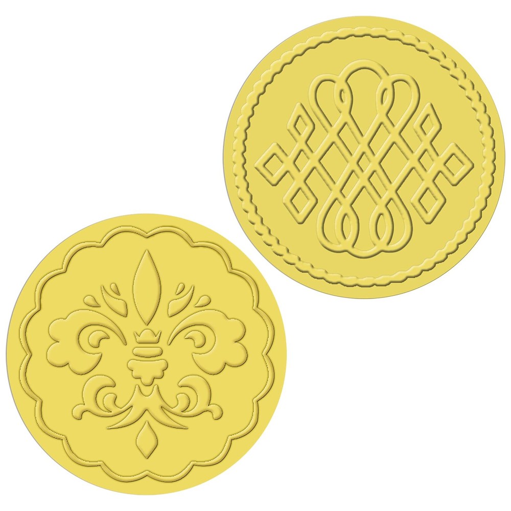 100 Pieces Gold Embossed Wax Seals Gold Foil Envelope Seals Round Embossed F…