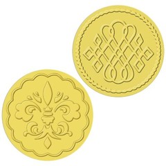 100 Pieces Gold Embossed Wax Seals Gold Foil Envelope Seals Round Embossed F…