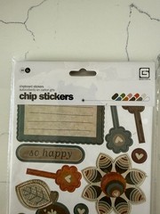 Basic Grey Thick Sticky Chipboard Stickers 4 PG Autumn Thankful So Blessed Happy