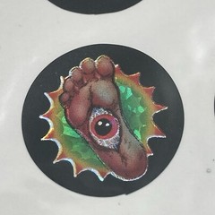Vintage Twin Seven Prismatic Halloween Stickers Scary Eyes Two Packs 1990s 1980s
