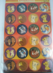 The Lion King Stickers Kids Disney Round Kiara Rafiki Simba 4 Sheets 96 count 3+