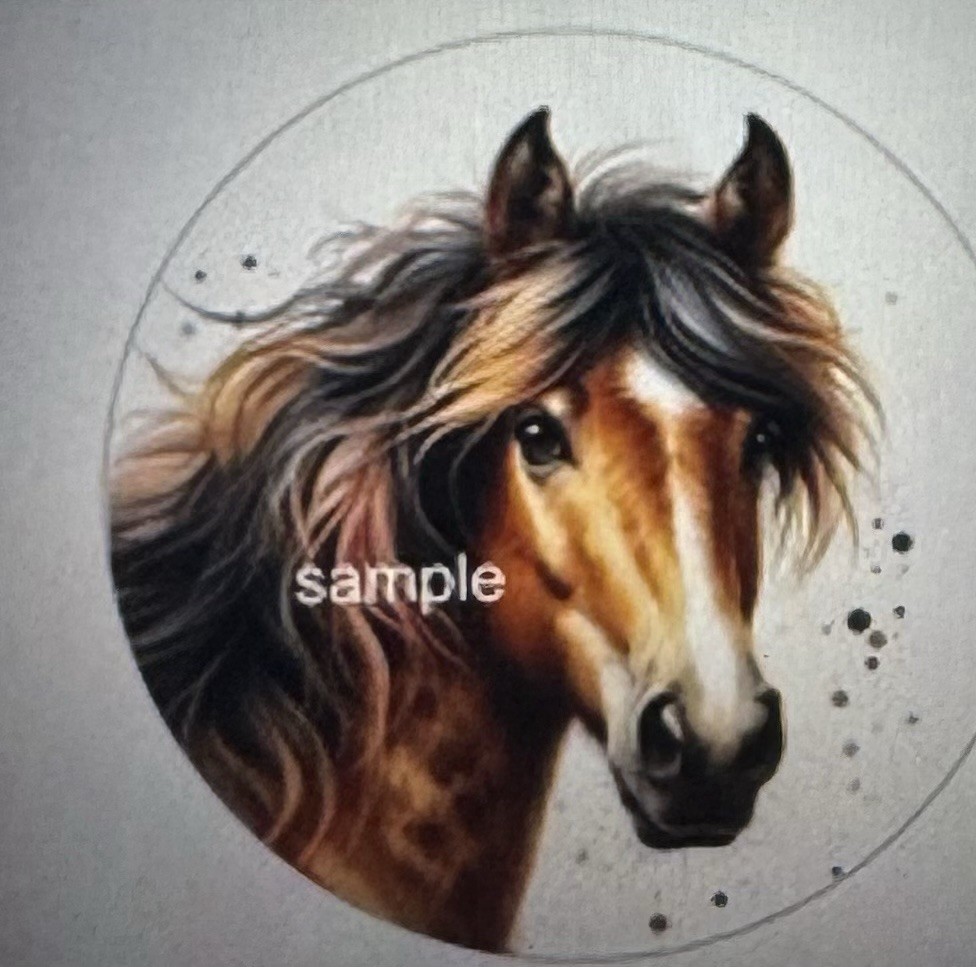 BEAUTIFUL BROWN HORSE FACE ENVELOPE LABELS STICKERS SEALS 1.5″ ROUND