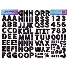 Royal Brites Self-Adhesive Alpha-Numeric 3D Black Characters, 2” – Bold,