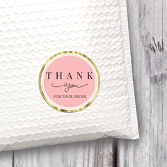500 Thank You for Your Order Stickers, Chic Pink Thank You Stickers for Small Bu