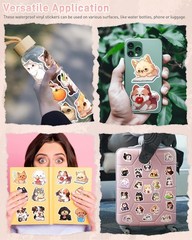 200 Pcs Cute Cartoon Cat and Dog Stickers Pack for Kids Adults | Kawaii Pet C…