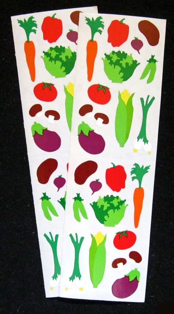 Mrs Grossman Vintage Two 2×6″ Sticker Sheets ‘Vegetables’ (Retired)
